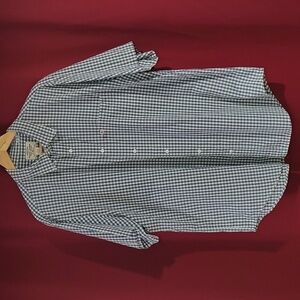 Ralph Lauren Jeans Co. Retro Vintage Blue & White Checker Plaid Shirt, Size XL